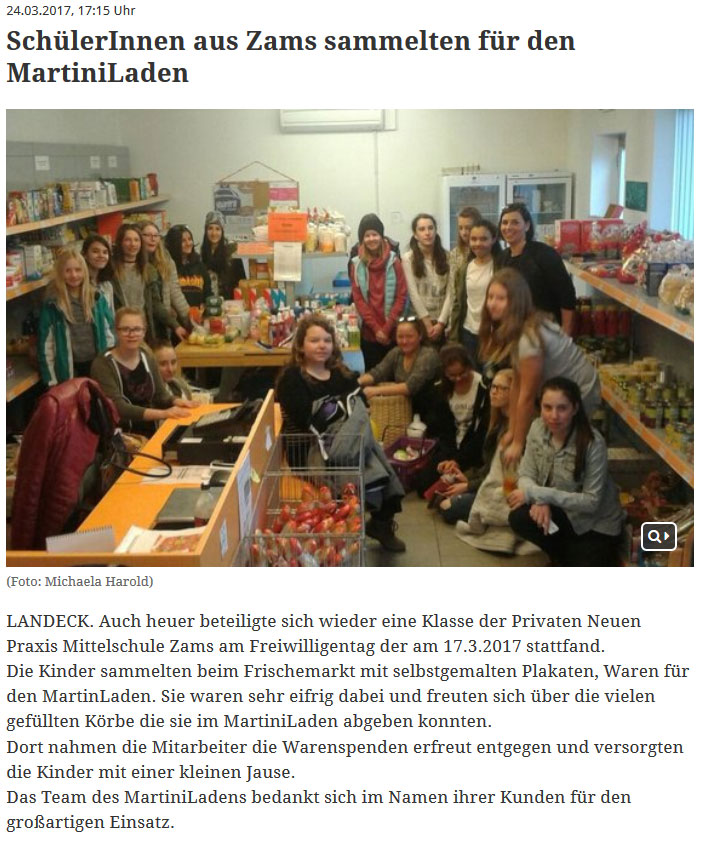 Zeitungsartikel aus dem Bezirksblatt